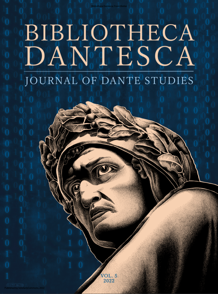 Journal cover page "Bibliotheca Dantesca: Journal of Dante Studies"